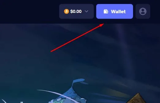 Wallet button in the Duel header after login